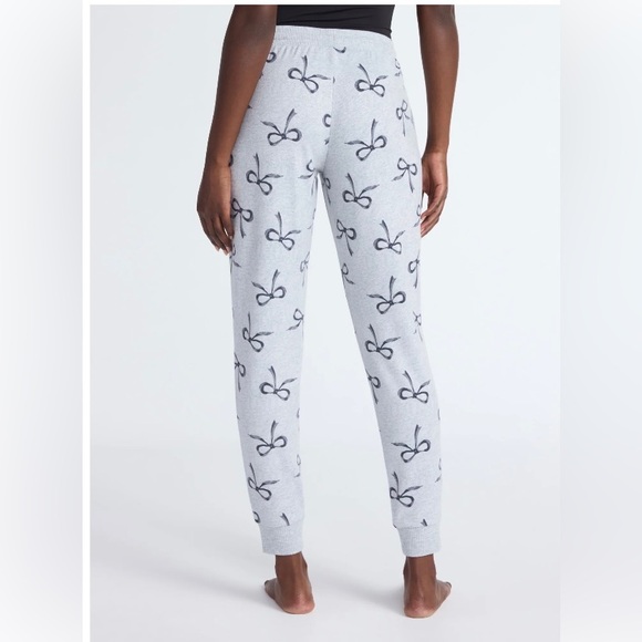 Women’s Joyspun LightGray&Steel Blue Bow Print Hacci Knit Sleep Joggers. Size 2X - Picture 4 of 4